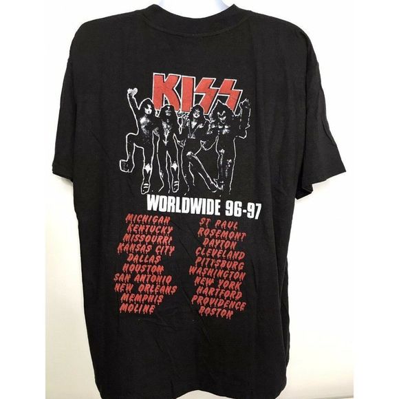 KISS Vintage Rare Dead Stock XL 96-97 Concert Tour T Shirt Double Sided - Picture 2 of 6